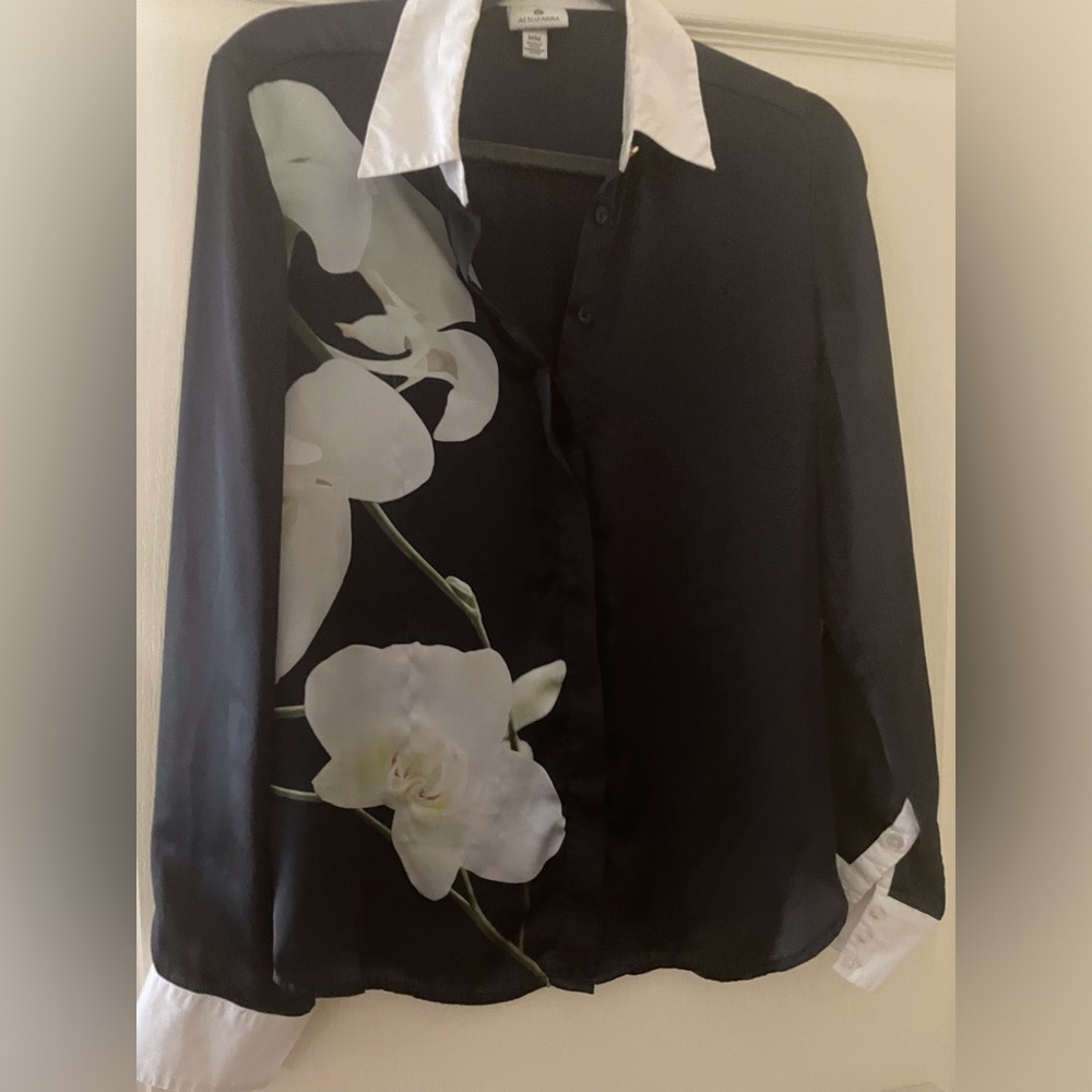 Blue floral dress shirt